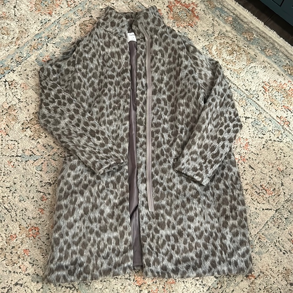 Animal print long coat